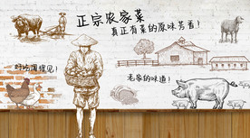 农家菜工装背景墙
