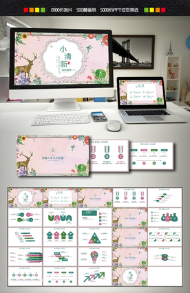 小清新商务报告PPT