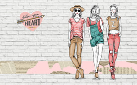 时尚美女背景墙