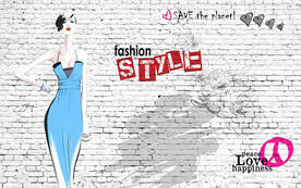 时尚美女背景墙