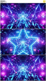 动感绚丽五角星隧道vj背景