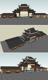 中式入口大门售票处