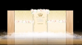 香槟色布幔迎宾区效果图