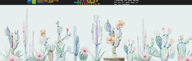 大型整房多肉植物背景墙壁画