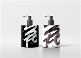 男士中国风洗发水瓶装包装效果图