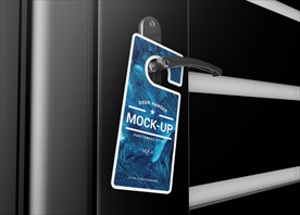 酒店门把手挂牌效果图样机模板图