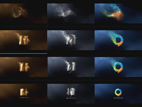 粒子飘逸汇聚成标志的AE模板