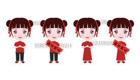 可爱小女孩 唐装新年版