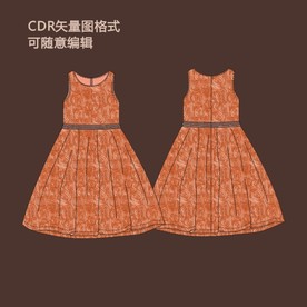 无袖背心蕾丝边衣裙裙子