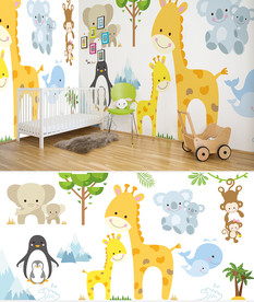 亲子卡通背景墙