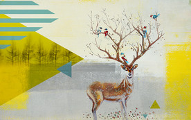 北欧抽象背景墙