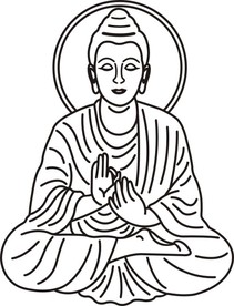 打坐佛像线条激光打标雕刻矢量图