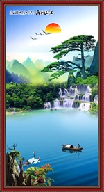竖幅山水画