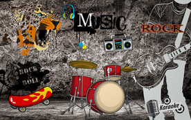 摇滚吉他音乐背景墙