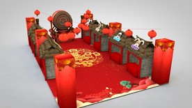 赶集灯笼敲锣打鼓集市搭建