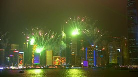 新年城市夜景烟花