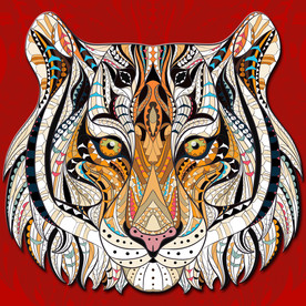 创意文艺范老虎头巨幅装饰艺术画