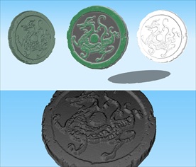 瓦当四神兽青龙3D模型