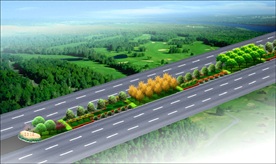 道路绿化效果图