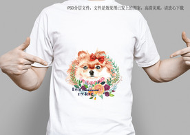 小鼻子狗头服装印花图案