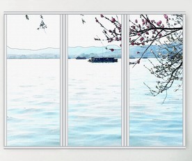 风景画三联门