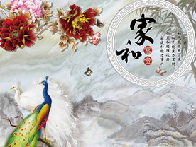 家和富贵大理石背景墙