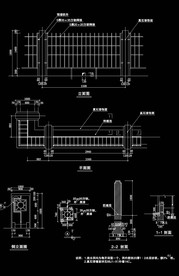 岸边围栏建筑大样图