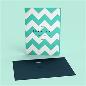 书籍样机 对折页封面样机