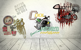 时尚涂鸦立体背景墙