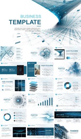 蓝色科技互联网商务多用途PPT