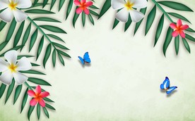 清新植物背景墙