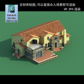 中式建筑 多层建筑 别墅模型