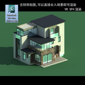 中式建筑 多层建筑 别墅模型