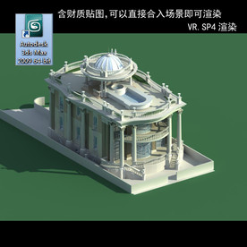 中式建筑 多层建筑 别墅模型