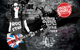 摇滚涂鸦背景墙