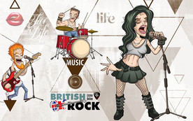 摇滚乐队抽象工装背景墙