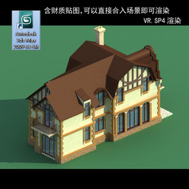 中式建筑 多层建筑 别墅模型