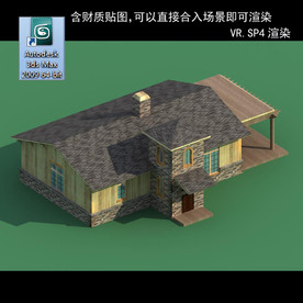 中式建筑 多层建筑 别墅模型