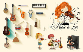 音乐乐器背景墙