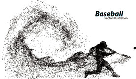 棒球创意粒子人物设计素材