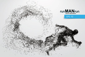 跑步创意粒子人物设计素材