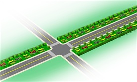 道路绿化效果图