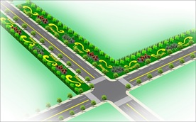 道路绿化效果图