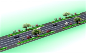 道路绿化效果图