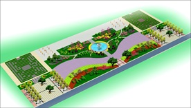 广场游园绿化效果图