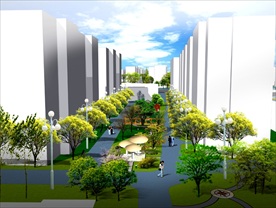 小区局部绿化效果图