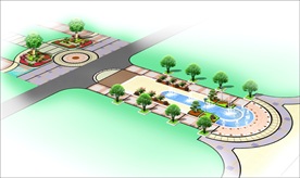 广场铺装效果图