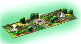 校园局部景观效果图