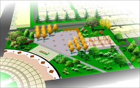 小游园局部绿化效果图