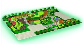 小游园绿化效果图